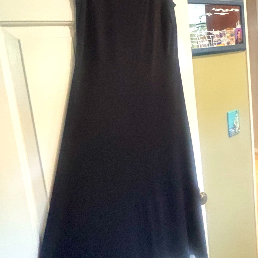 Black knit midi, slight flare